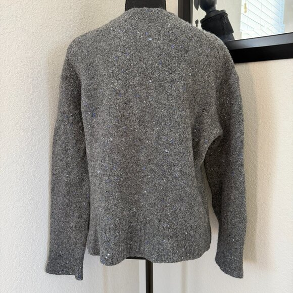 EVERLANE Confetti Crew Charcoal Gray Merino Wool Sweater Medium - Picture 5 of 15